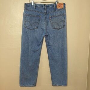 LEVI’S Vintage 550 Relaxed Fit Red Tab 5 Pocket Denim Blue Jeans 38x30